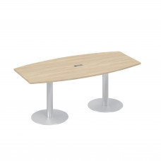 Стол 200x100 на колоннах фигурный для переговоров дуб скандинавский А4 ХР 113 ДК