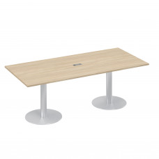 Стол для переговоров 220 на колоннах с дисками дуб скандинавский А4 ХР 124 ДК