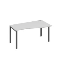 Стол правый "Техно" на металлокаркасе UNO эргономичный серый / металлокаркас антрацит А4 А1 066 СЕ