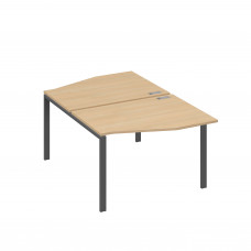 Рабочая станция столы Техно на металлокаркасе UNO (2х120) натуральный дуб / металлокаркас антрацит А4 А1 189 НД