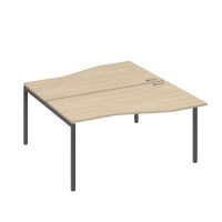 Станция со столами Техно эргономичными (2х160) каркас DUE дуб скандинавский / металлокаркас антрацит А4 А2 191 ДК