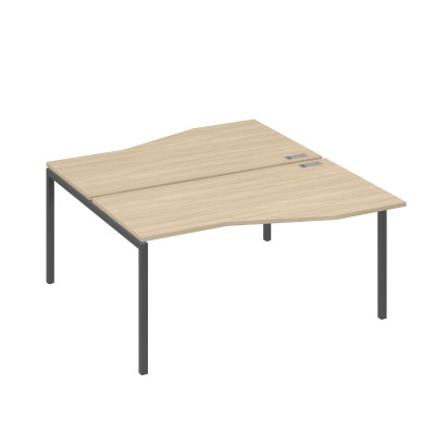 Станция со столами Техно эргономичными (2х160) каркас DUE дуб скандинавский / металлокаркас антрацит А4 А2 191 ДК