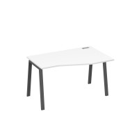 Стол "Техно" на металлокаркасе TRE эргономичный правый белый премиум / металлокаркас антрацит А4 А3 064 БП