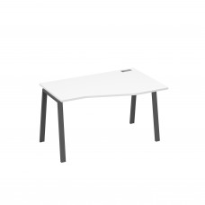Стол "Техно" на металлокаркасе TRE эргономичный правый белый премиум / металлокаркас антрацит А4 А3 064 БП