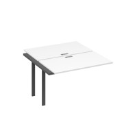 Секция рабочей станции на металлокаркасе UNO (2х120) белый премиум / металлокаркас антрацит А4 А1 173-1 БП