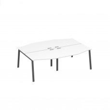 Рабочая станция (4х120) столы Техно каркас UNO белый премиум / металлокаркас антрацит А4 А1 189-2 БП