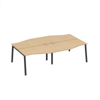 Рабочая станция на металлокаркасе UNO из столов Техно (4х140) натуральный дуб / металлокаркас антрацит А4 А1 190-2 НД