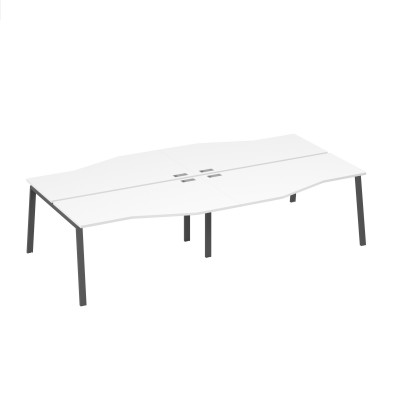 Станция на каркасе TRE со столами Техно 4х160 белый премиум / металлокаркас антрацит А4 А3 191-2 БП