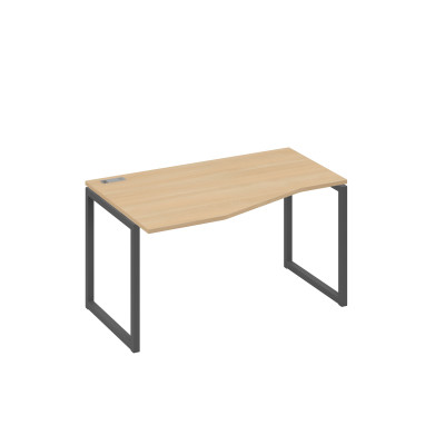 Стол левый эргономичный "Техно" металлокаркас QUATTRO натуральный дуб / металлокаркас антрацит А4 А4 063 НД