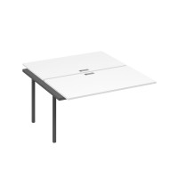 Секция стола рабочей станции на металлокаркасе DUE (2х140) белый премиум / металлокаркас антрацит А4 А2 177-1 БП