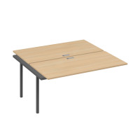 Секция стола на металлокаркасе DUE (2х160) натуральный дуб / металлокаркас антрацит А4 А2 178-1 НД