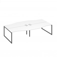 Рабочая станция (4х160) столы Техно каркас QUATTRO металл белый премиум / металлокаркас антрацит А4 А4 191-2 БП