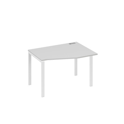 Стол правый "Техно" эргономичный на металлокаркасе UNO серый / металлокаркас белый А4 Б1 062 СЕ