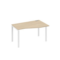 Стол на металлокаркасе UNO эргономичный правый "Техно" дуб скандинавский / металлокаркас белый А4 Б1 064 ДК