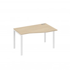 Стол на металлокаркасе UNO эргономичный правый "Техно" дуб скандинавский / металлокаркас белый А4 Б1 064 ДК