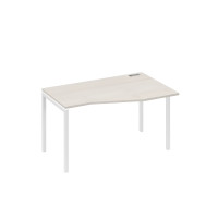 Стол на металлокаркасе DUE правый "Техно" эргономичный дуб / металлокаркас белый А4 Б2 064 ДШ
