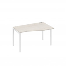 Стол на металлокаркасе DUE правый "Техно" эргономичный дуб / металлокаркас белый А4 Б2 064 ДШ
