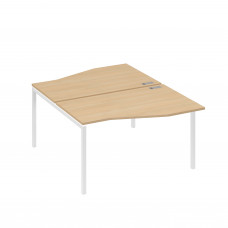 Рабочая станция каркас DUE столы (2х140) Техно натуральный дуб / металлокаркас белый А4 Б2 190 НД
