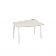 Стол правый "Техно" эргономичный на металлокаркасе TRE дуб / металлокаркас белый А4 Б3 062 ДШ