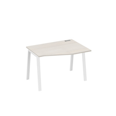 Стол правый "Техно" эргономичный на металлокаркасе TRE дуб / металлокаркас белый А4 Б3 062 ДШ