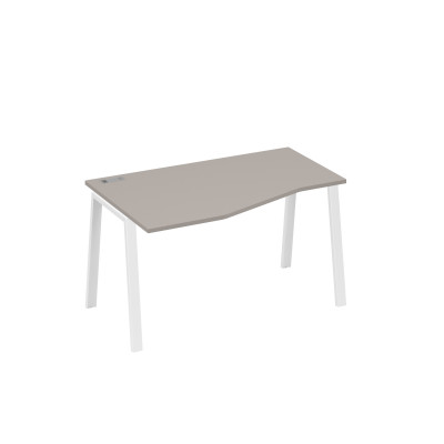 Стол эргономичный левый металлокаркас TRE "Техно" мокко премиум / металлокаркас белый А4 Б3 063 МП