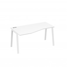 Стол эргономичный левый "Техно" на металлокаркасе TRE белый премиум / металлокаркас белый А4 Б3 065 БП