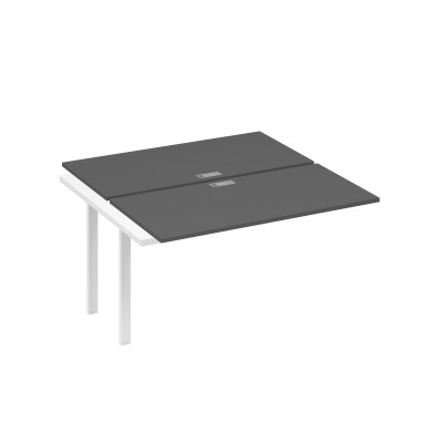Секция стола рабочей станции на металлокаркасе TRE (2х140) антрацит премиум / металлокаркас белый А4 Б3 174-1 АР
