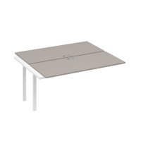 Секция стола 2х160 рабочей станции на каркасе UNO мокко премиум / металлокаркас белый А4 Б1 175-1 МП