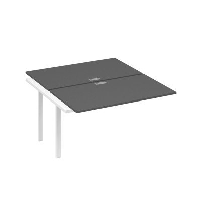 Секция стола рабочей станции 2х140 на каркасе UNO антрацит премиум / металлокаркас белый А4 Б1 177-1 АР