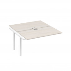 Секция стола рабочей станции 2х140 на каркасе UNO дуб / металлокаркас белый А4 Б1 177-1 ДШ