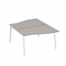 Рабочая станция столы Техно (2х140) каркас TRE мокко премиум / металлокаркас белый А4 Б3 190 МП