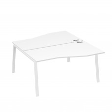 Рабочая станция (2х160) столы Техно на опорах TRE белый премиум / металлокаркас белый А4 Б3 191 БП