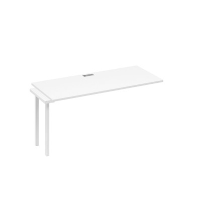 Секция стола рабочей станции 160 опоры QUATTRO белый премиум / металлокаркас белый А4 Б4 015-1 БП