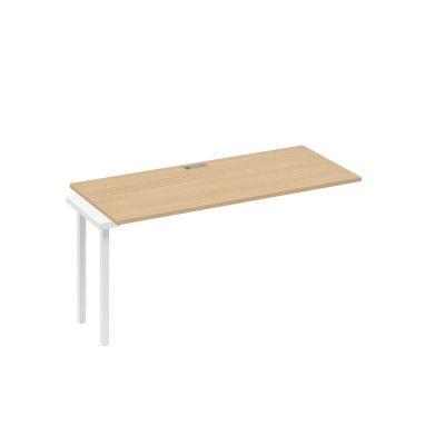 Секция стола рабочей станции с каркасом DUE натуральный дуб / металлокаркас белый А4 Б2 015-1 НД