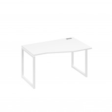 Стол правый "Техно" на металлокаркасе QUATTRO эргономичный белый премиум / металлокаркас белый А4 Б4 064 БП
