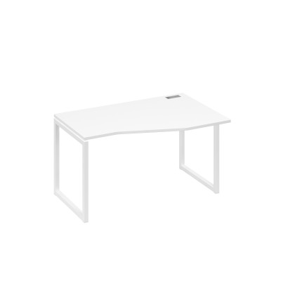 Стол правый "Техно" на металлокаркасе QUATTRO эргономичный белый премиум / металлокаркас белый А4 Б4 064 БП