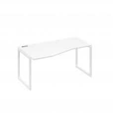 Стол эргономичный левый "Техно" на металлокаркасе QUATTRO белый премиум / металлокаркас белый А4 Б4 065 БП