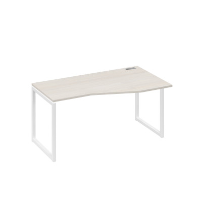 Стол на металлокаркасе QUATTRO эргономичный правый "Техно" дуб / металлокаркас белый А4 Б4 066 ДШ