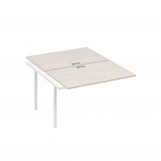Секция стола рабочей станции на металлокаркасе DUE (2х120) дуб / металлокаркас белый А4 Б2 176-1 ДШ