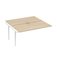 Секция для рабочей станции 2х160 опоры QUATTRO дуб скандинавский / металлокаркас белый А4 Б4 178-1 ДК