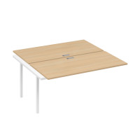 Секция для рабочей станции 2х160 опоры QUATTRO натуральный дуб / металлокаркас белый А4 Б4 178-1 НД