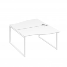 Рабочая станция столы (2х140) Техно каркас QUATTRO белый премиум / металлокаркас белый А4 Б4 190 БП