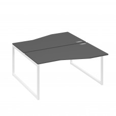 Станция каркас QUATTRO столы 2х160 Техно эргономичные антрацит премиум / металлокаркас белый А4 Б4 191 АР