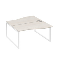 Станция каркас QUATTRO столы 2х160 Техно эргономичные дуб / металлокаркас белый А4 Б4 191 ДШ