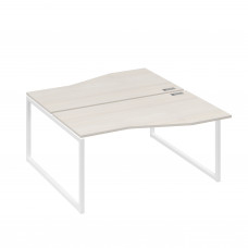 Станция каркас QUATTRO столы 2х160 Техно эргономичные дуб / металлокаркас белый А4 Б4 191 ДШ