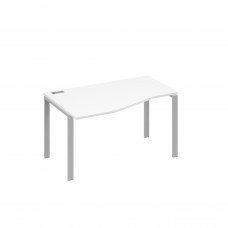 Стол левый "Техно" на металлокаркасе UNO эргономичный белый премиум / металлокаркас серый А4 С1 063 БП