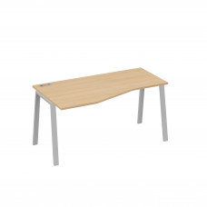 Стол эргономичный левый "Техно" на металлокаркасе TRE натуральный дуб / металлокаркас серый А4 С3 065 НД