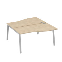 Рабочая станция (2х160) столы Техно на опорах TRE дуб скандинавский / металлокаркас серый А4 С3 191 ДК