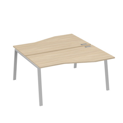 Рабочая станция (2х160) столы Техно на опорах TRE дуб скандинавский / металлокаркас серый А4 С3 191 ДК