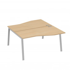 Рабочая станция (2х160) столы Техно на опорах TRE натуральный дуб / металлокаркас серый А4 С3 191 НД